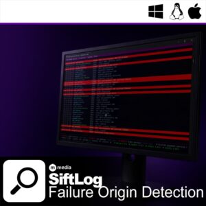 SiftLog Platform terminal interface showing correlated logs and failure origin detection across microservices in real time