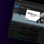 BIP-39 recovery tool scanning disk sectors for cryptocurrency seed phrase data with hex and block analysis interface