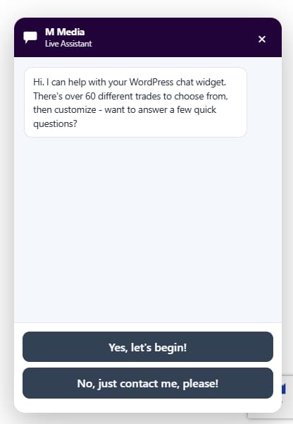 M Media SiteChat Pro WordPress chat widget interface